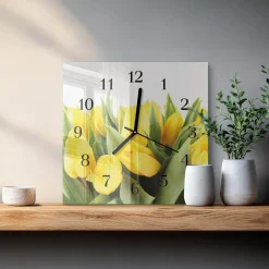 Zegar tulipan 30x30 Kwiaty Tulipanów wiosna ogród kolory kwiaty