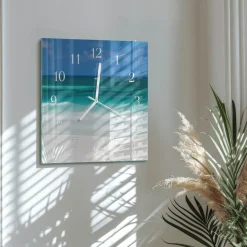 Zegar wakacje 30x30 Plaża Morze piasek fale ocean wybrzeże lato