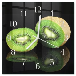 Zegar wiosenny 30x30 Kiwi owoce świeże plaster zielony do kuchni