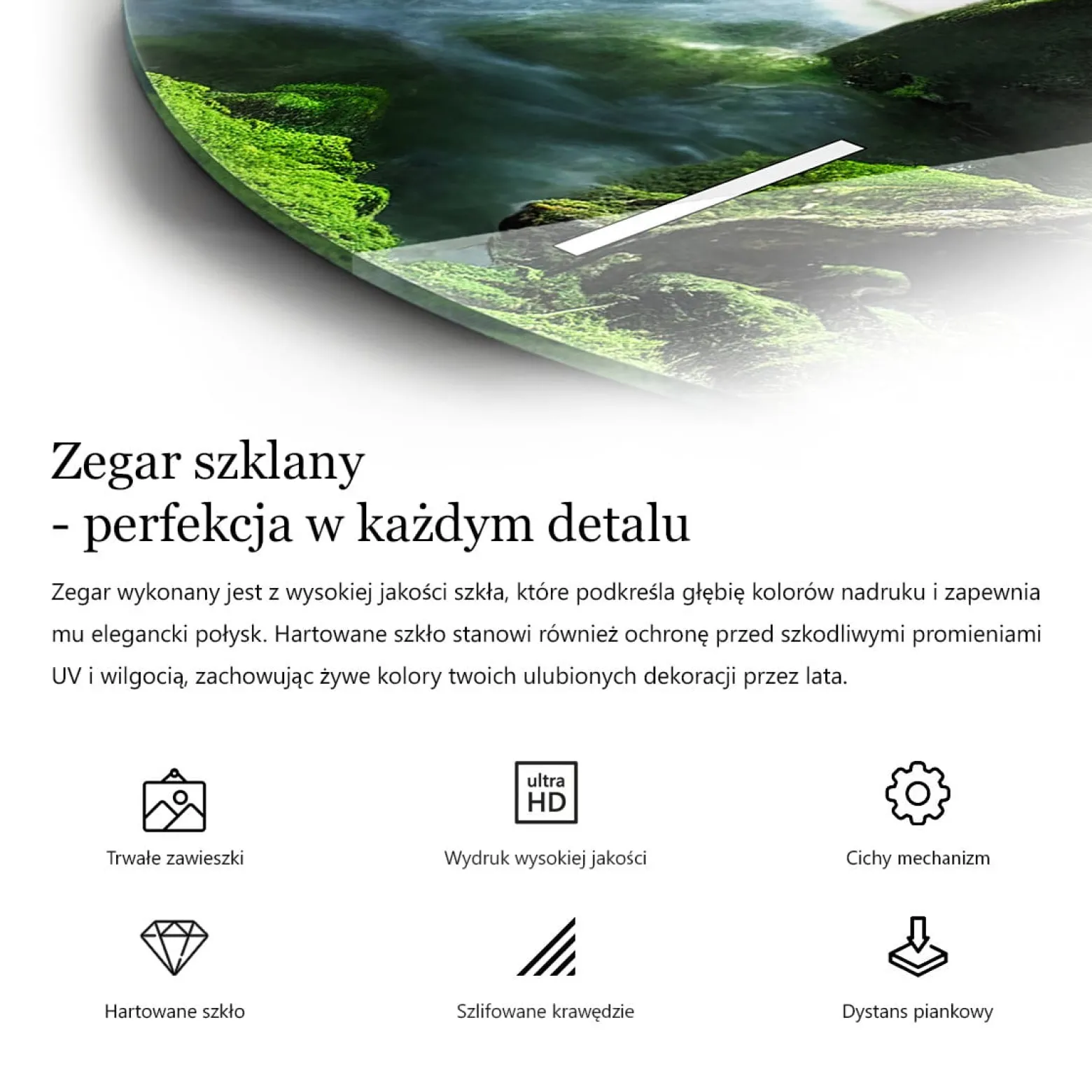Zegar ze szkła ścienny Phuket w Tajlandii fi30