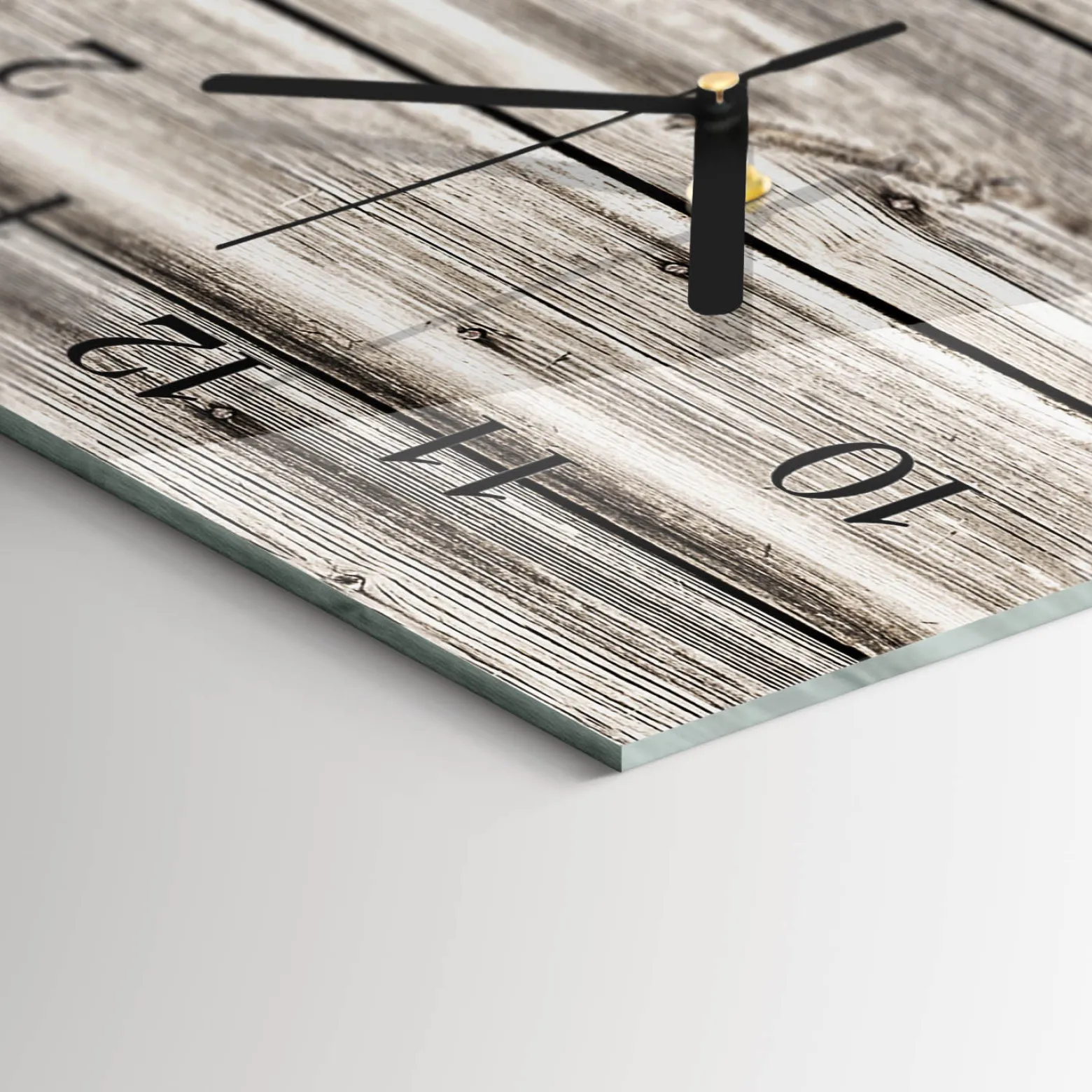 Zegar z grafiką 30x60 Paski Drewniane ozdobny ścienny