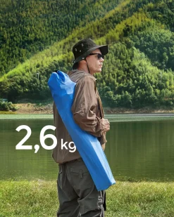 Zestaw 2 niebieskich składanych krzeseł turystycznych 150 kg z uchwytem