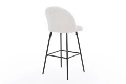Zestaw 2 stołków barowych z metalu i białymi pętelkami