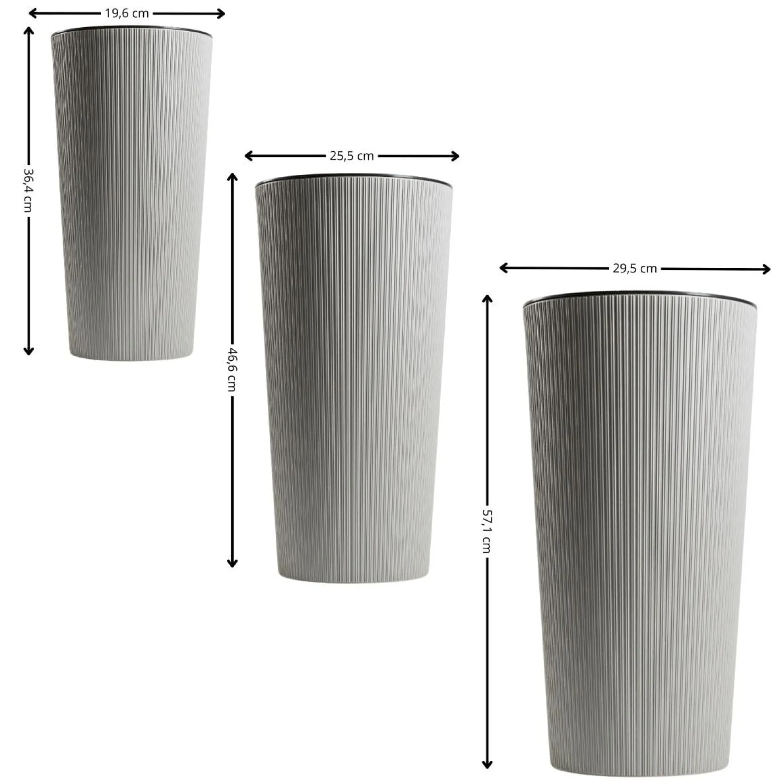 Zestaw donic URBANIKA ECO wood szare 3 szt