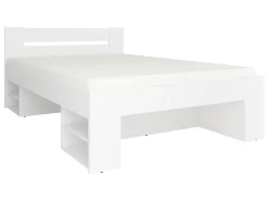 Zestaw łóżko Nepo Plus białe ze stelażem i materacem Merida 160x200