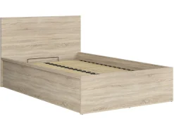 Zestaw łóżko Tetrix dąb sonoma ze stelażem i materac Mimas 120x200