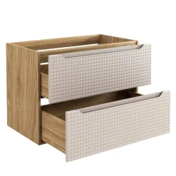 Zestaw Mebli Łazienkowych Luxor Beige 160cm z Blatem, 2 Umywalkami