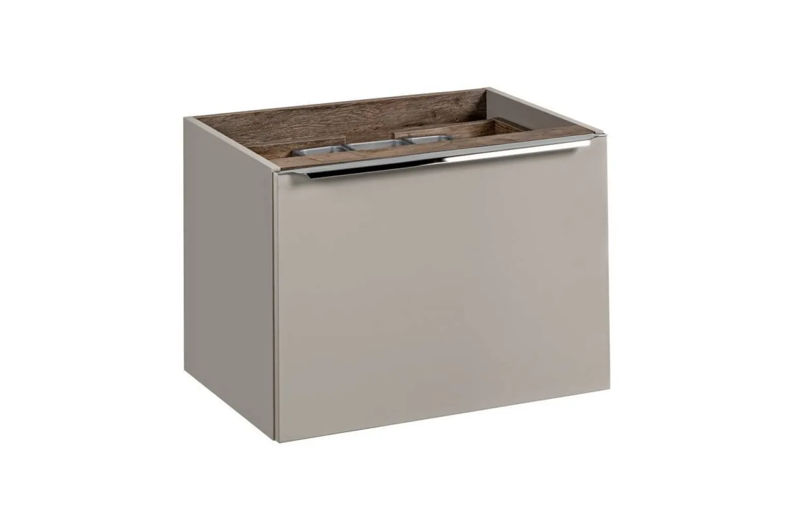 Zestaw Mebli Łazienkowych Santa Fe Taupe 80cm z Blatem, Umywalką Nablatową