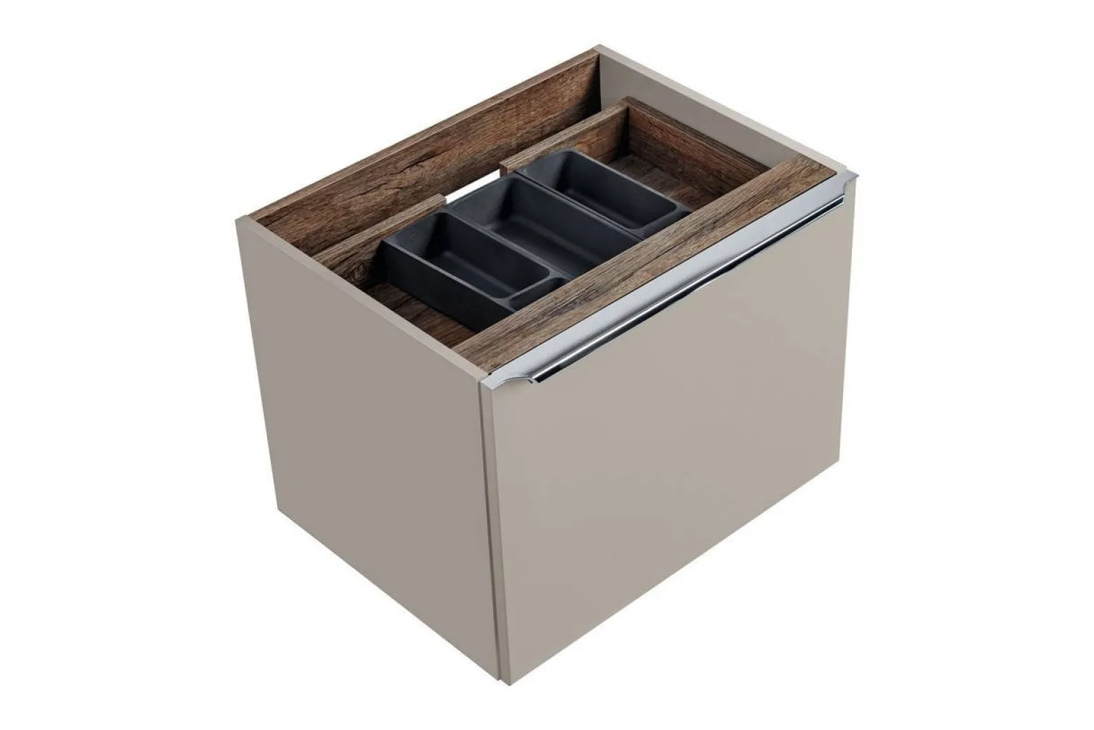 Zestaw Mebli Łazienkowych Santa Fe Taupe 80cm z Blatem, Umywalką Nablatową