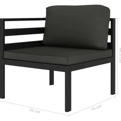 Zestaw mebli ogrodowych Antracyt Aluminium Sofa narożna (2 szt.) vidaXL