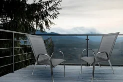 Zestaw mebli ogrodowych balkon taras stół FI90 + 4x krzesła Minorka szare
