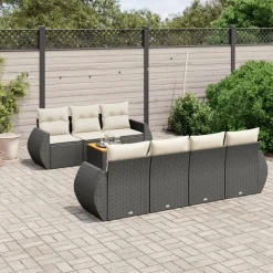 Zestaw mebli ogrodowych czarny technorattan na taras balkon ogród komplet