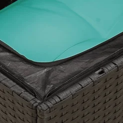 Zestaw Mebli Ogrodowych Modułowy Rattan Czarny Sofa Stół na Taras