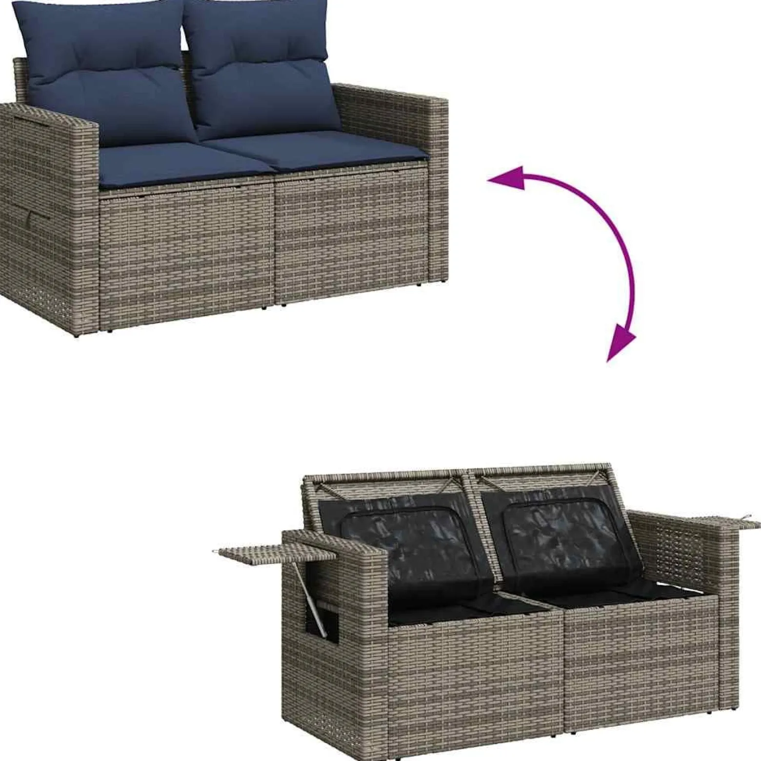 Zestaw Mebli Ogrodowych Stół Rattan Poduszki Do Ogrodu Na Taras Na Patio