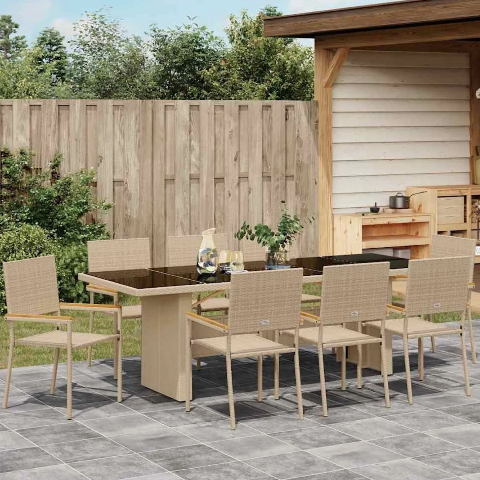 Zestaw Mebli Ogrodowych Stół Krzesła Rattan Do Ogrodu Na Taras Na Patio