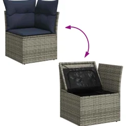 Zestaw Mebli Ogrodowych Stół Rattan Poduszki Do Ogrodu Na Taras Na Patio