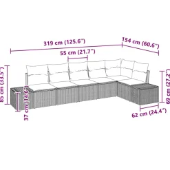 Zestaw Mebli Ogrodowych Wypoczynkowy Sofy Rattan Poduszki Na Patio