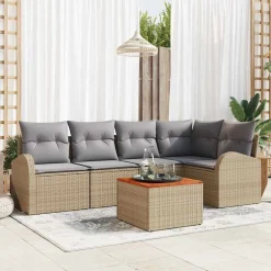 Zestaw Mebli Ogrodowych Wypoczynkowy Sofy Stolik Rattan Na Patio Na Taras