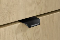 Zestaw OVALIA 100 cm Dąb Cremona ryflowany umywalka PURE czarne uchwyty