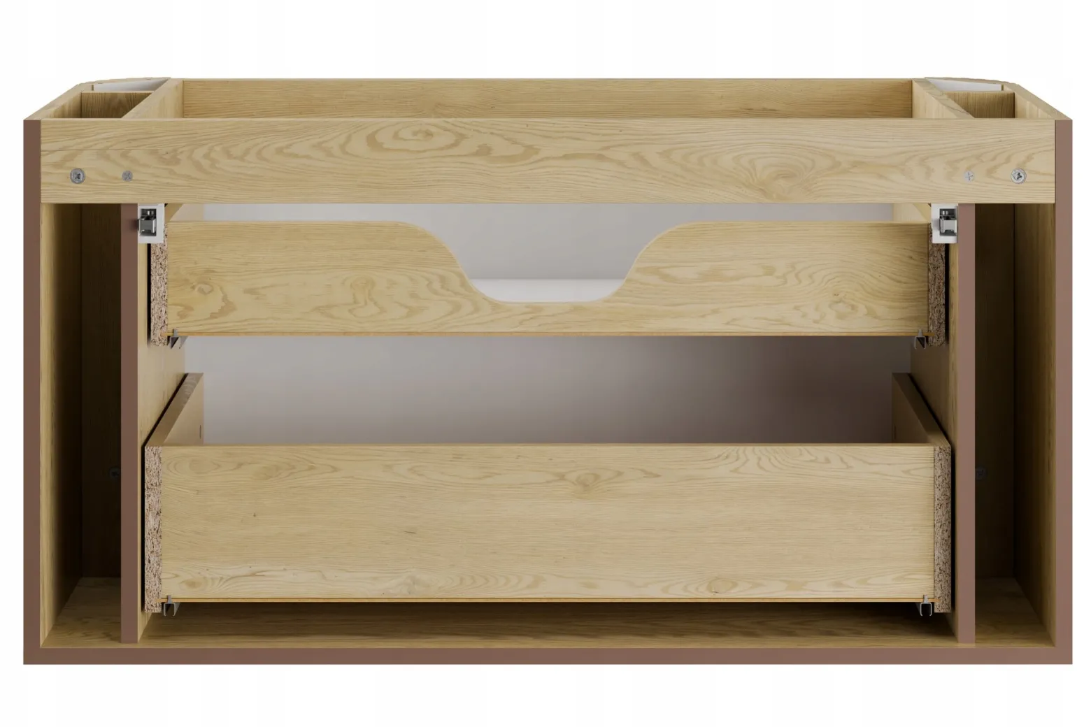 Zestaw OVALIA 100 cm Dąb Cremona ryflowany umywalka PURE czarne uchwyty
