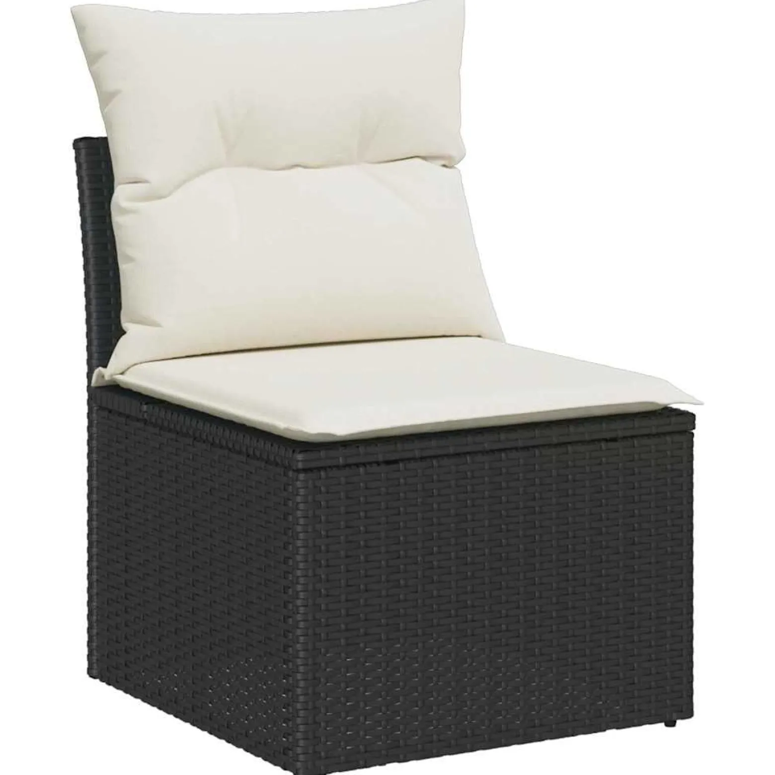 Zestaw Sof Ogrodowych Komplet Wypoczynkowy Polirattan Czarny Z Poduszkami