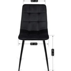 Zestaw Stół LUKAS 100-250 cm i 4 Krzesła PERU Czarne