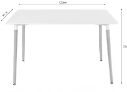 Zestaw stół prostokątny ADRIA 120x80 czarny + 4 krzesła MARK