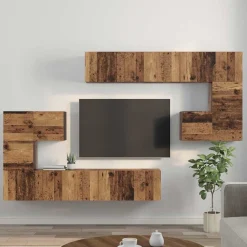 Zestaw Szafek RTV Szafka pod Telewizor Meblościanka Brąz 30.5 x 30 x 30 cm