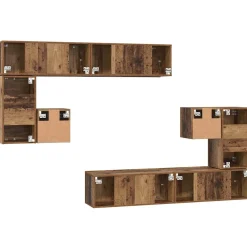 Zestaw Szafek RTV Szafka pod Telewizor Meblościanka Brąz 30.5 x 30 x 30 cm