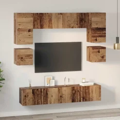 Zestaw Szafek RTV Szafka pod Telewizor Meblościanka Brąz 80 x 30 x 30 cm