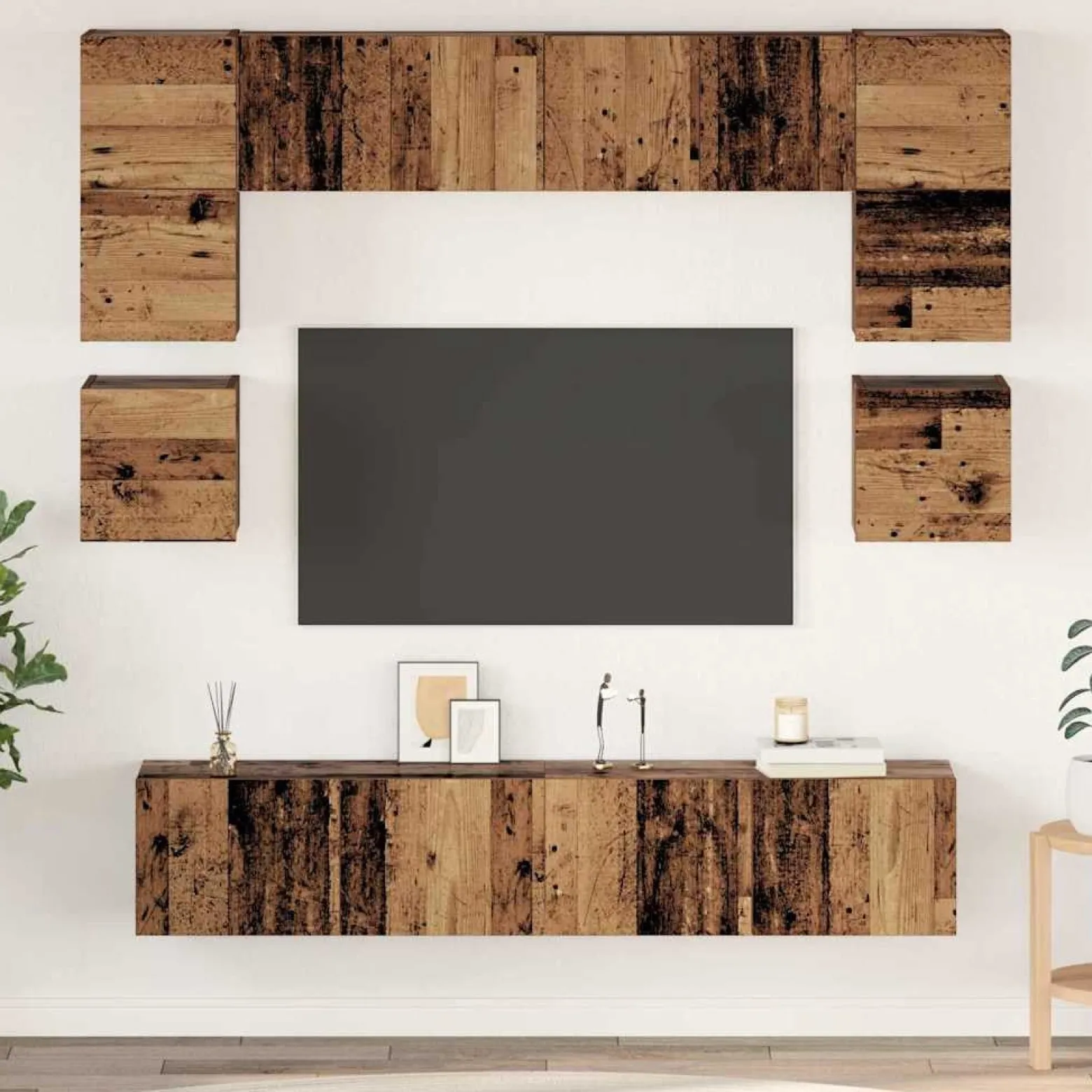 Zestaw Szafek RTV Szafka pod Telewizor Meblościanka Brąz 80 x 30 x 30 cm
