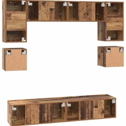 Zestaw Szafek RTV Szafka pod Telewizor Meblościanka Brąz 80 x 30 x 30 cm