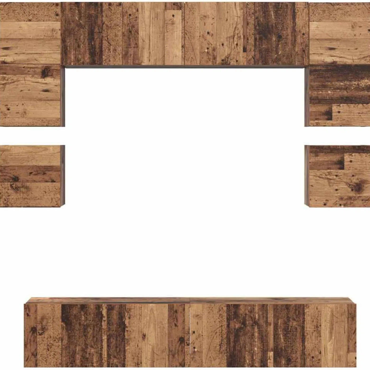 Zestaw Szafek RTV Szafka pod Telewizor Meblościanka Brąz 80 x 30 x 30 cm