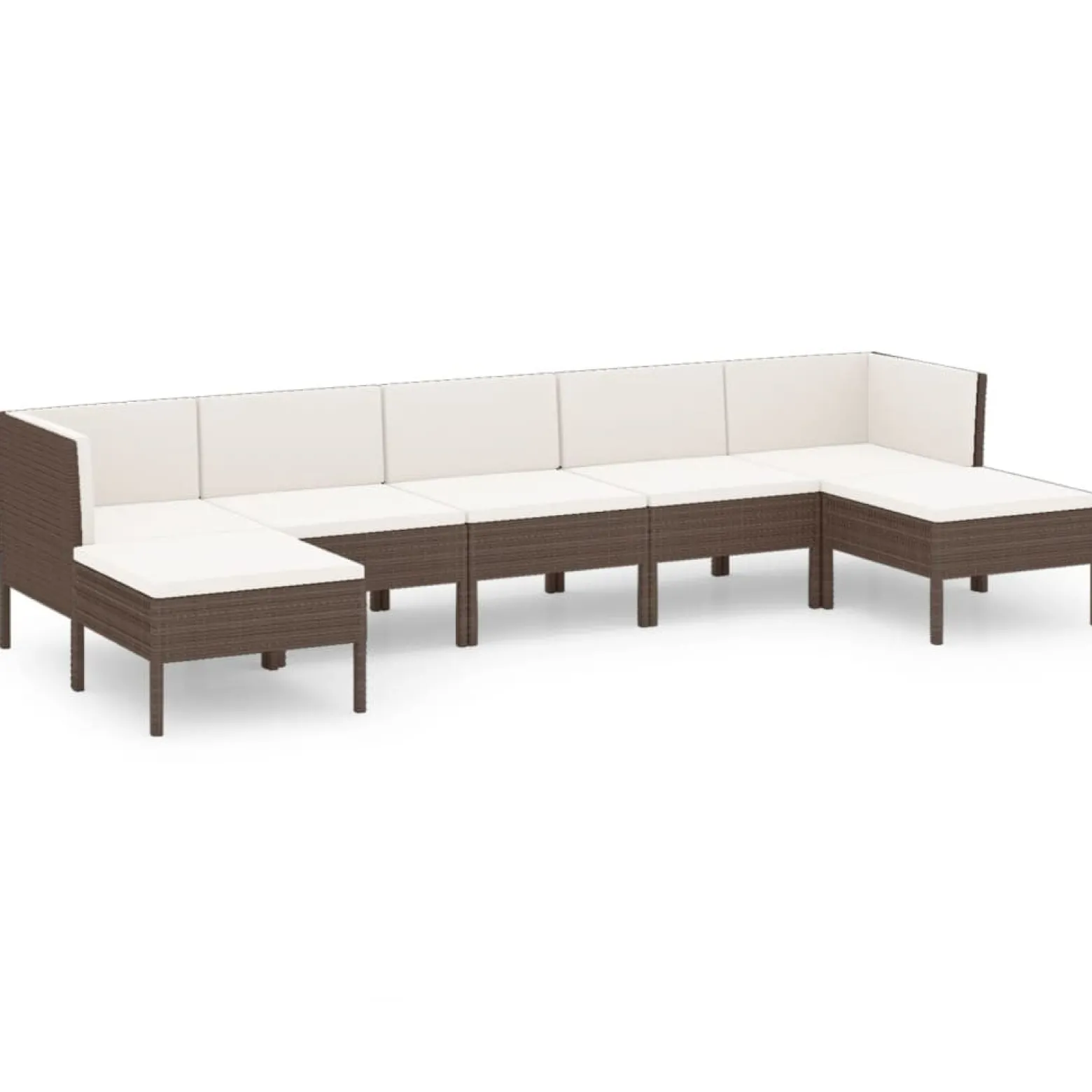 Zestaw wypoczynkowy do ogrodu Brąz Technorattan 2x narożna + 3x sofa