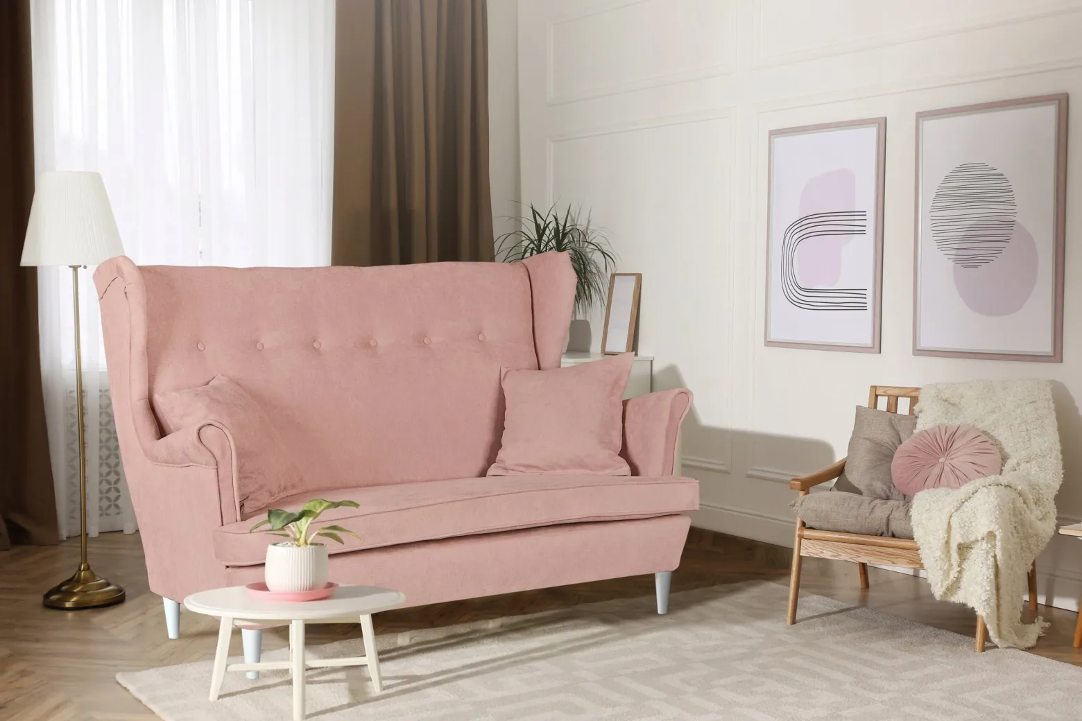 Zestaw wypoczynkowy uszak Gaja sofa fotele pufy Family Meble