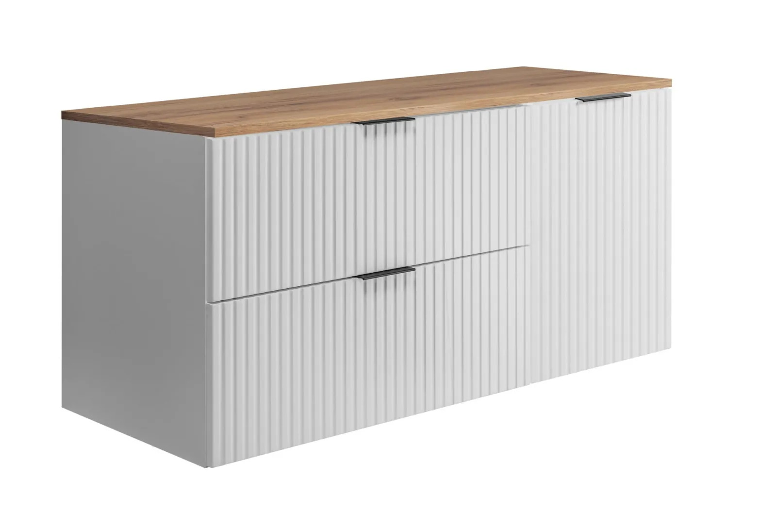 Zestaw łazienkowy 57×46×120 cm, biały/dąb Craft, uch. czarny