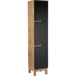 Zestaw Łazienkowy 60cm 2D Alma Słupek Dąb Wotan / Czarny Mat