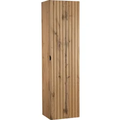 Zestaw Łazienkowy 60cm Ryflowane Fronty Szafka z Umywalką Słupek Dąb Wotan