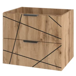 Zestaw Łazienkowy 80cm Szafka z Blatem Regał Umywalka Dąb Wotan Wood