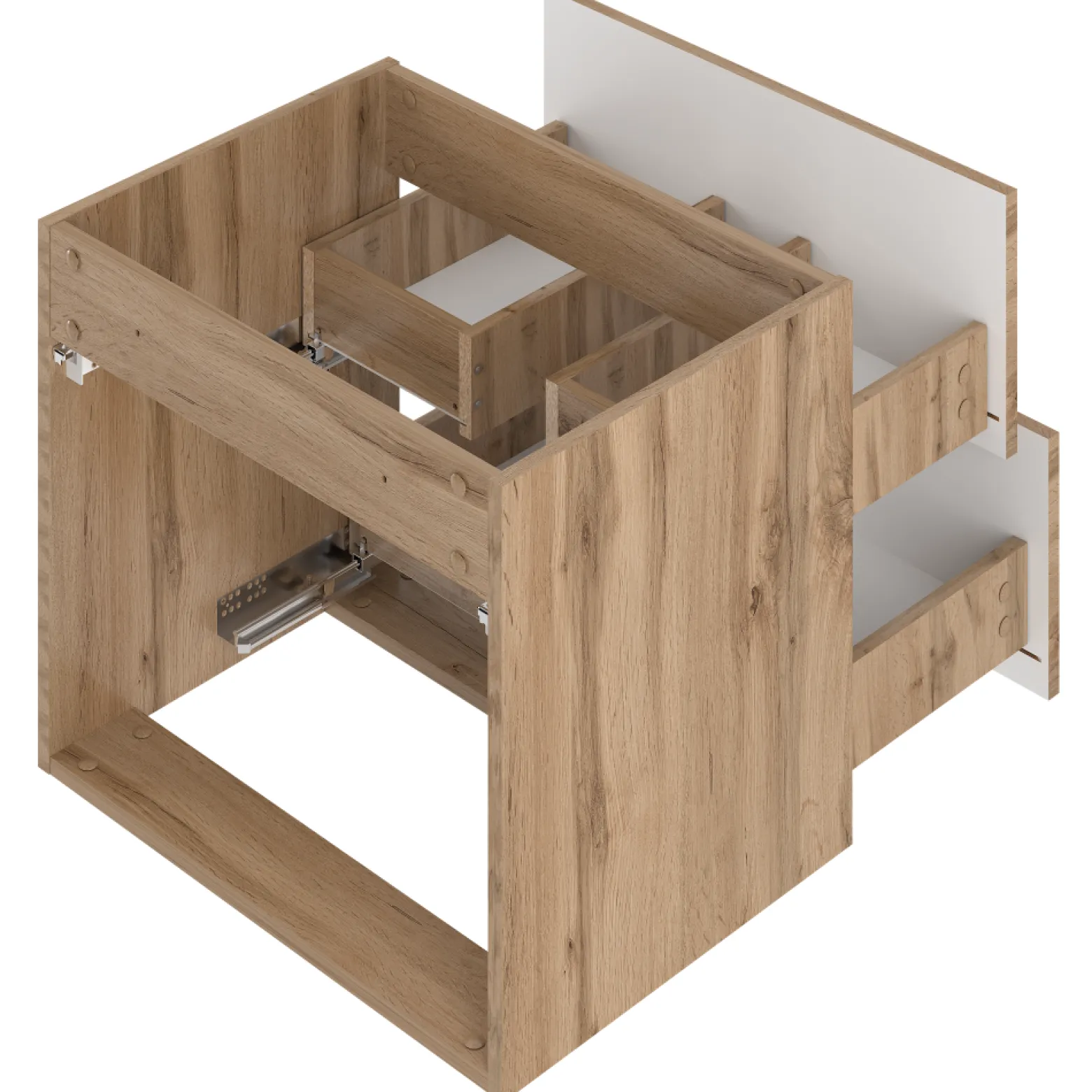 Zestaw Łazienkowy 80cm Szafka z Blatem Regał Umywalka Dąb Wotan Wood