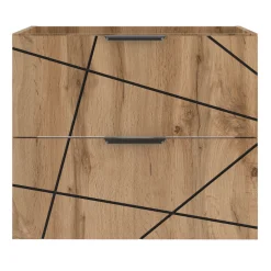 Zestaw Łazienkowy 80cm Szafka z Blatem Regał Umywalka Dąb Wotan Wood