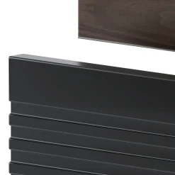 Zestaw Łazienkowy 80cm Szafka z Blatem Regał Umywalka Czarny Mat / Orzech