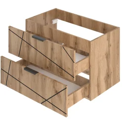 Zestaw Łazienkowy 80cm Szafka z Umywalką Dąb Wotan Wood