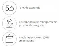 Zestaw Łazienkowy 100cm Szafka z Umywalką Biały Połysk GEO