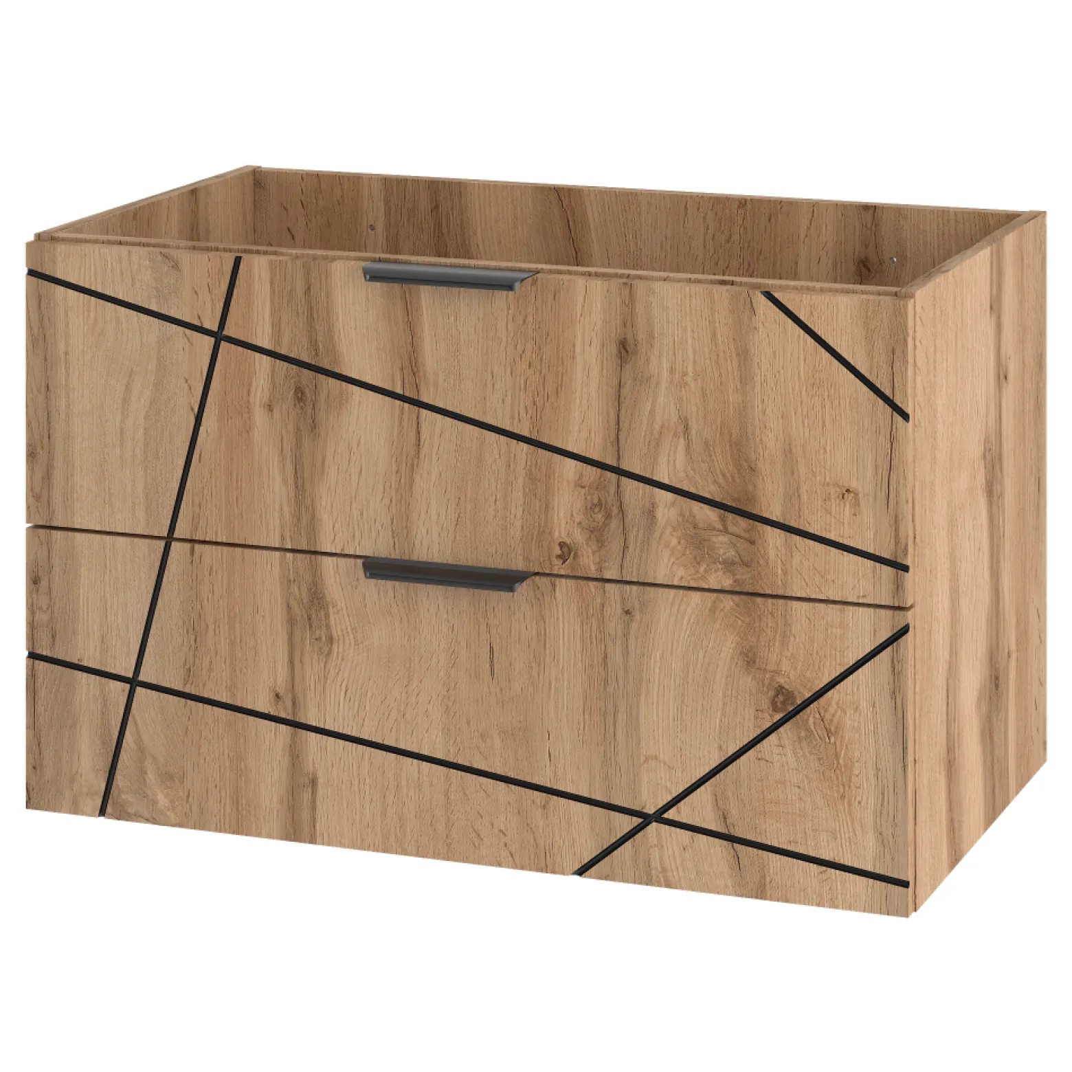 Zestaw Łazienkowy 80cm Szafka z Umywalką Słupek Dąb Wotan Wood