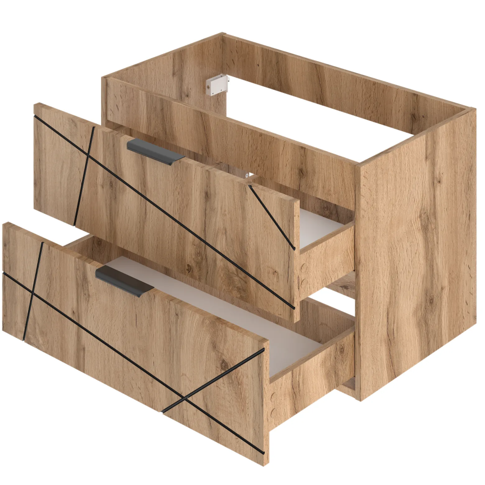 Zestaw Łazienkowy 80cm Szafka z Umywalką Słupek Dąb Wotan Wood