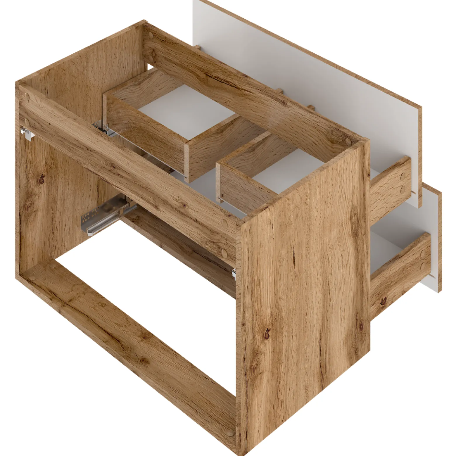 Zestaw Łazienkowy 80cm Szafka z Umywalką Słupek Dąb Wotan Wood