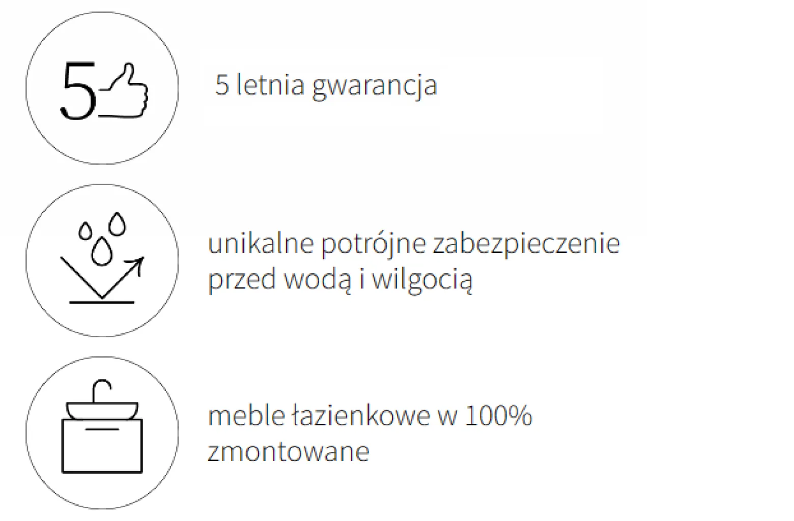 Zestaw Łazienkowy 80cm Szafka z Umywalką Grafit Mat GEO