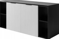 Zestaw łazienkowy szafka 120 cm biały czarny