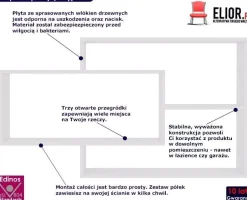 Zestaw białych półek ściennych - Zyeno